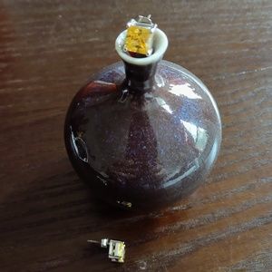 Large Yellow CZ Stud Earrings